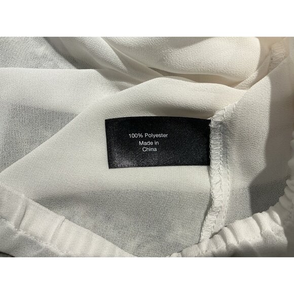 Lane Bryant Blouse 18/20 Winter White VNeck Pullover Stitched Design Clear Beads - Picture 5 of 7